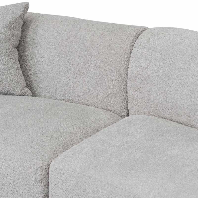 Greenfield Fabric Right Chaise Sofa Light Grey Fleece Middle View