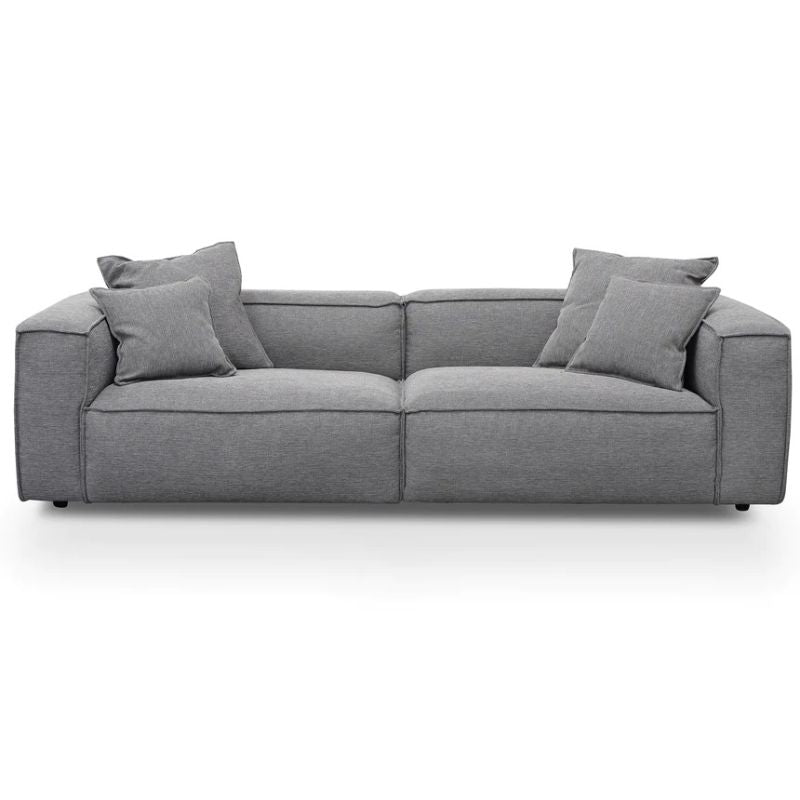 Greenleaf 4 Seater Sofa With Cushion And Pillow Graphite Grey Full Front