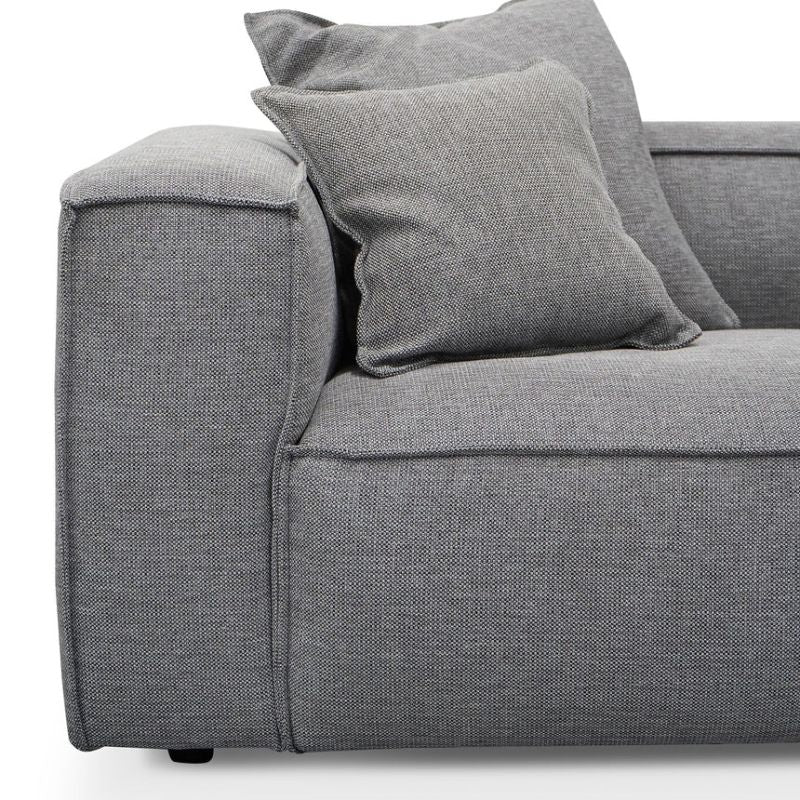 Greenleaf 4 Seater Sofa With Cushion And Pillow Graphite Grey Left Side