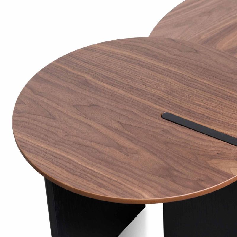 Greig Nested Light Walnut Coffee Table Black Coffe Table Top