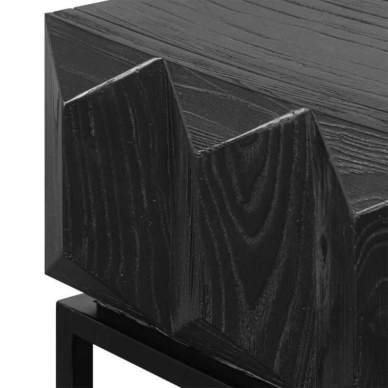 Hadley 140CM Wooden Console Table Black Finish