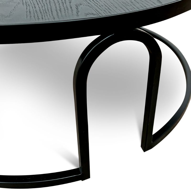Hamilton Oak Coffee Table Black Base