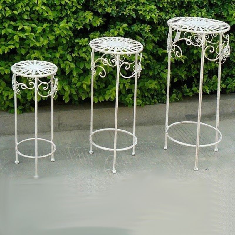 Hanna 3 Piece Metal Planter Stand Set White