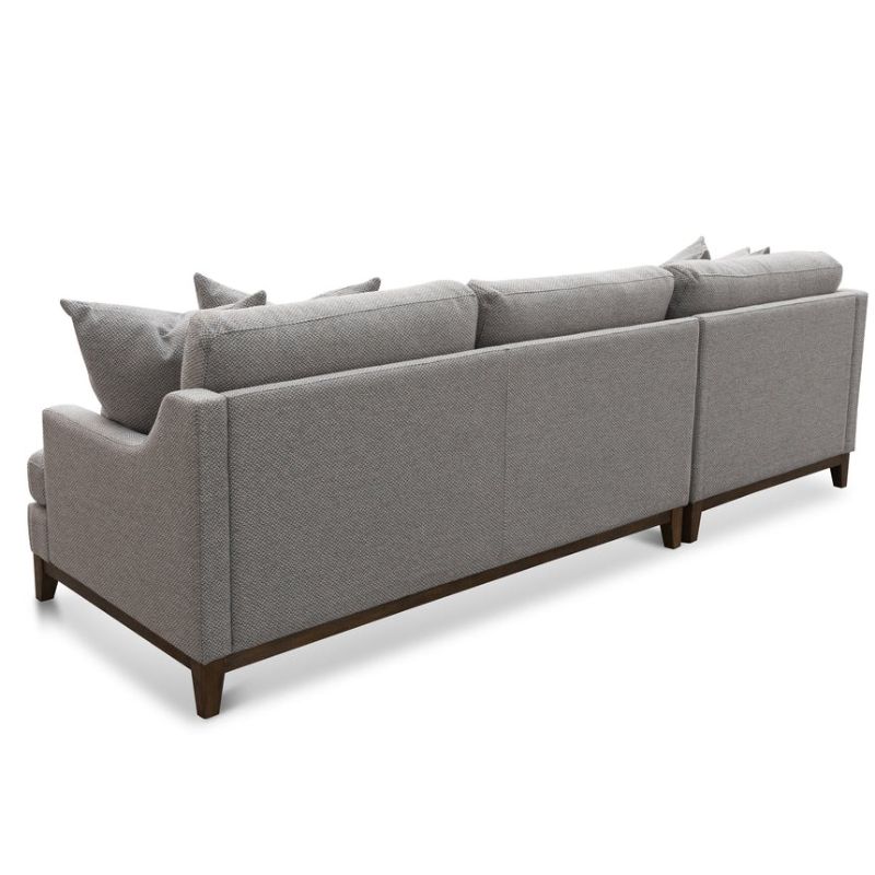 Harborview 3 Seater Left Chaise Fabric Sofa Grey back Side View