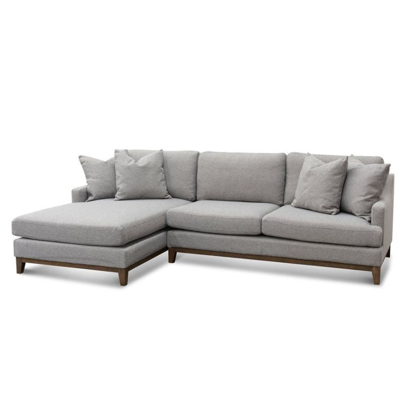 Harborview 3 Seater Left Chaise Fabric Sofa Grey