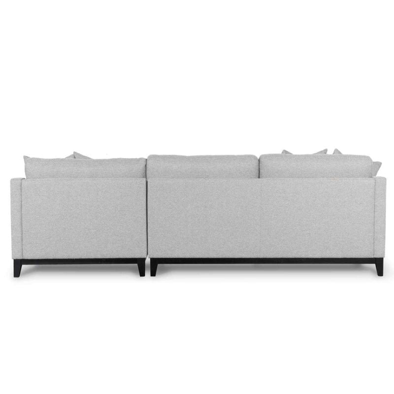Harborview 3 Seater Right Chaise Fabric Sofa Grey Back Side View