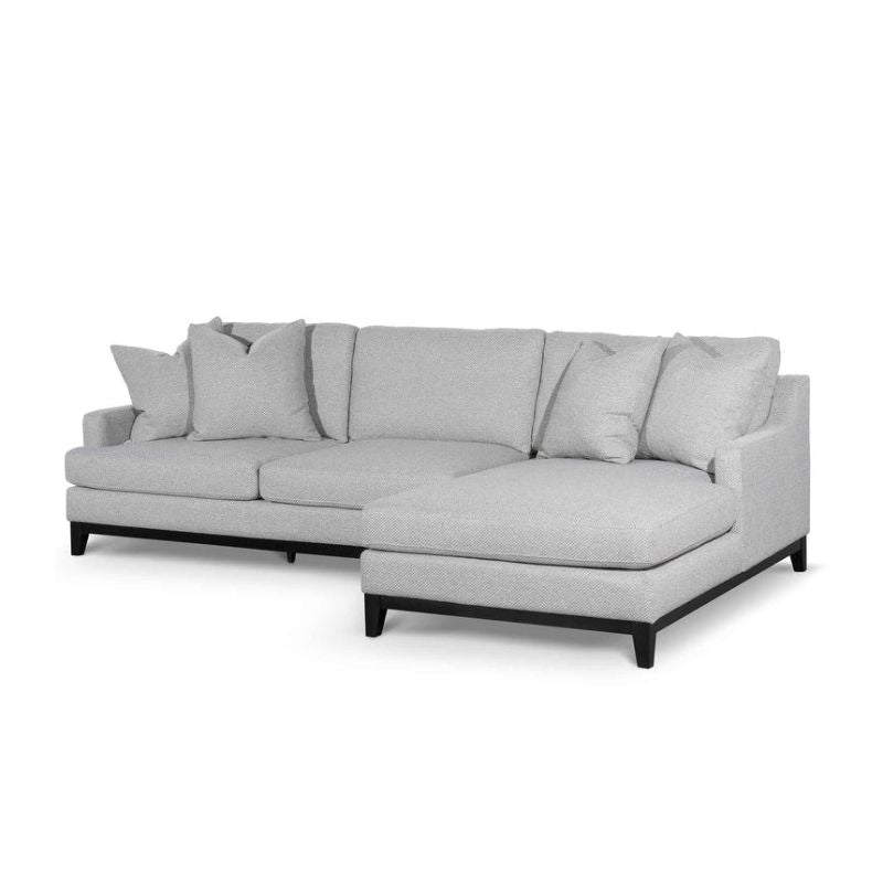 Harborview 3 Seater Right Chaise Fabric Sofa Grey