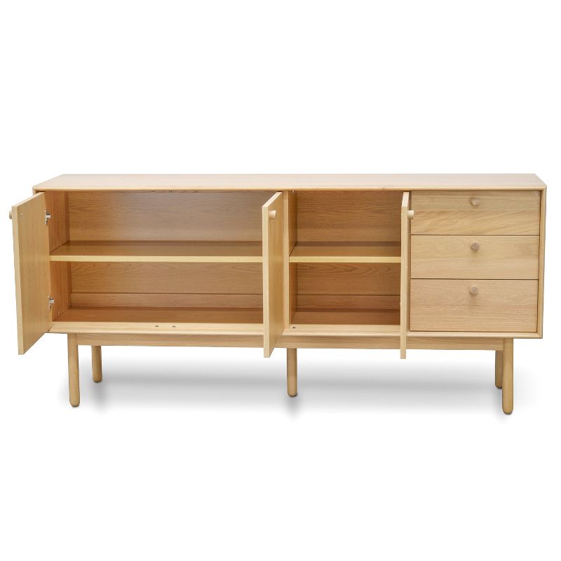 Hartford 185CM Sideboard And Buffet Natural Drawer Open