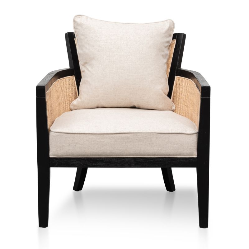 Hastings Rattan Armchair Distress Black And Sand White