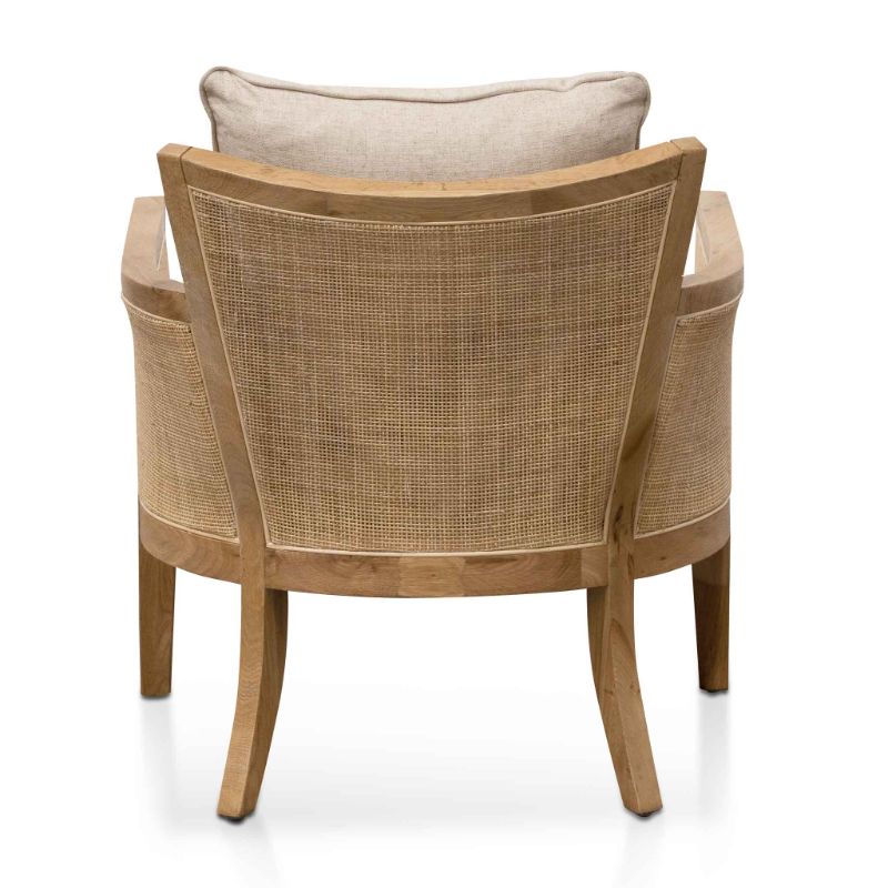Hastings Rattan Armchair Distress Natural And Sand White Back View