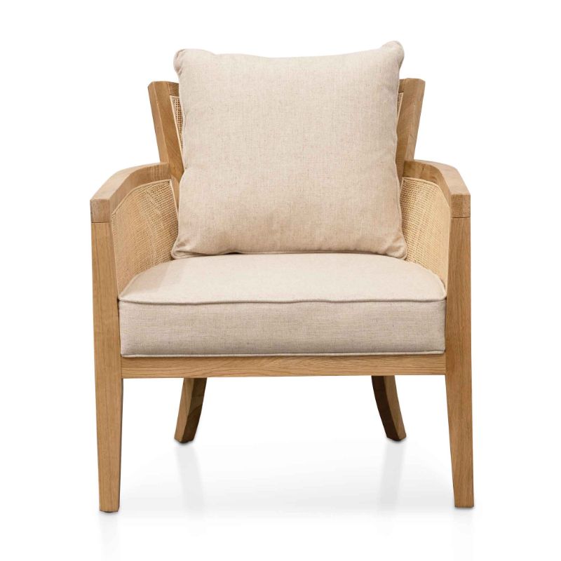 Hastings Rattan Armchair Distress Natural And Sand White Front View