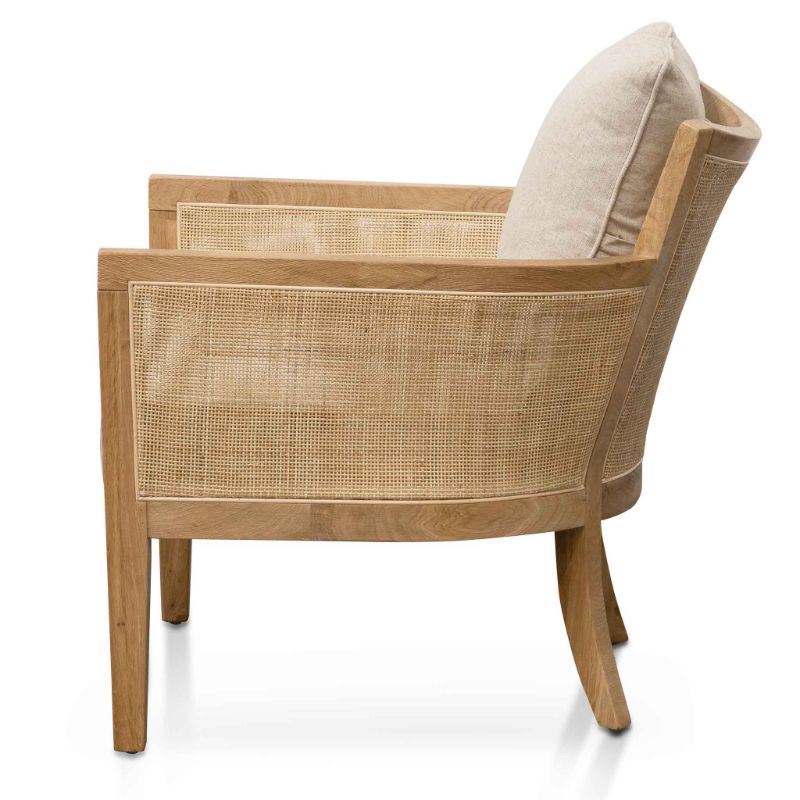 Hastings Rattan Armchair Distress Natural And Sand White Side View