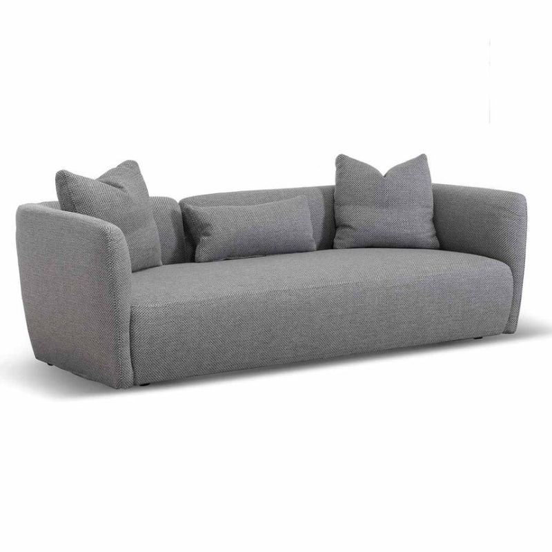 Havenwood 3 Seater Fabric Sofa Noble Grey Left Angle
