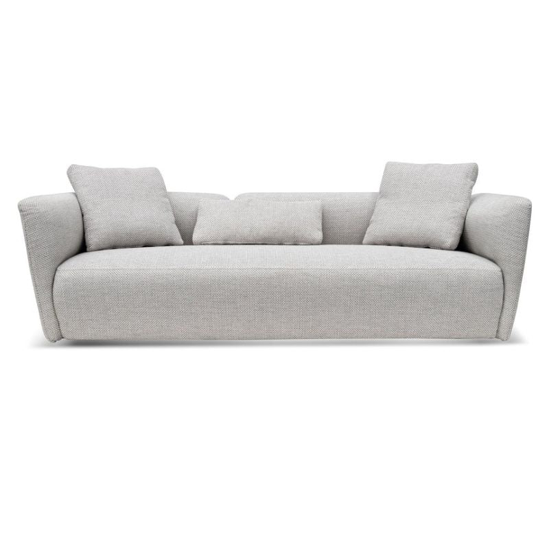 Havenwood 3 Seater Fabric Sofa Passive Grey Front