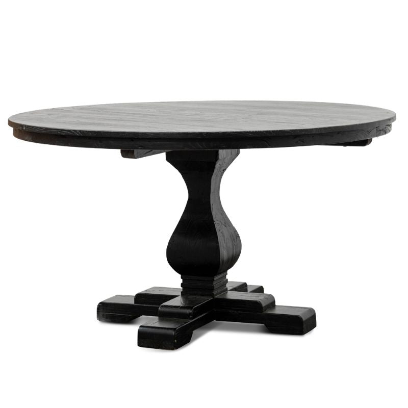 Havisham 140CM Round Dining Table Black Angle