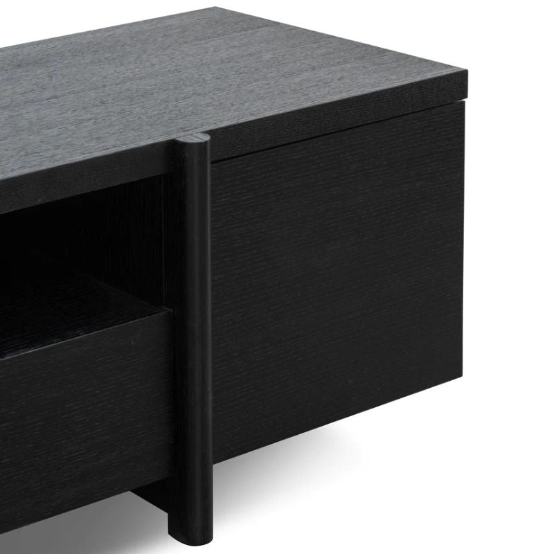 Hawkhurst 210CM Entertainment Tv Unit Lowline Black Oak Side