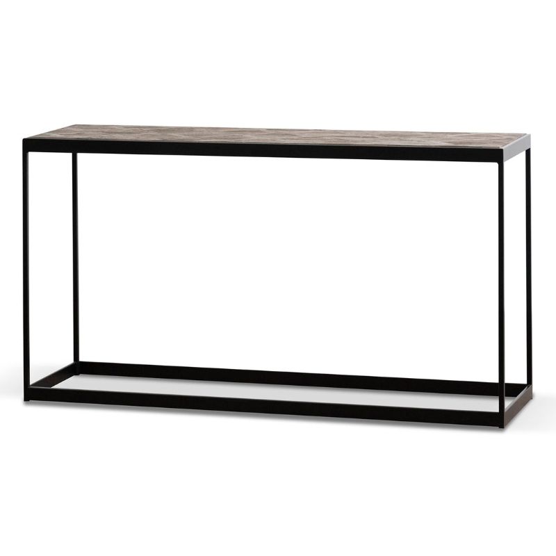 Hawthorn 140CM Console Table Dark Natural And Black Angle View
