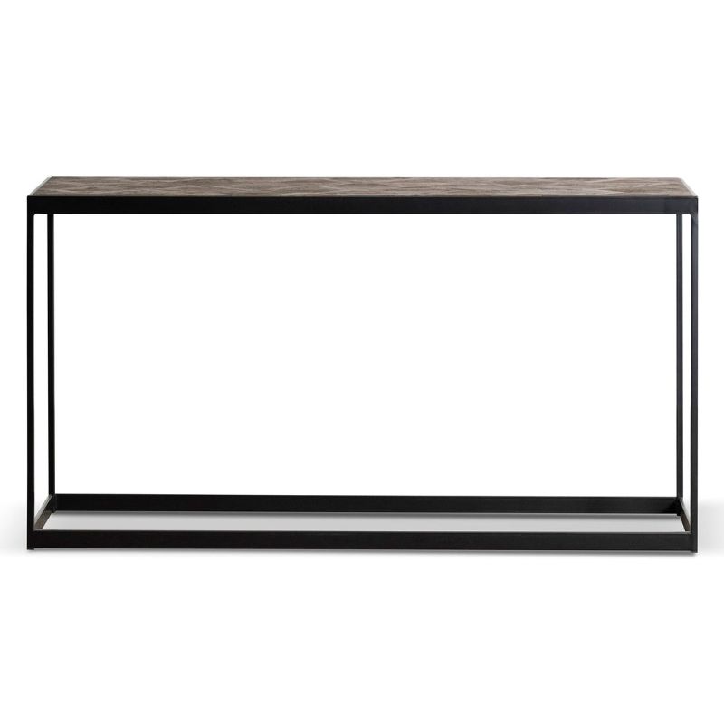 Hawthorn 140CM Console Table Dark Natural And Black Front View