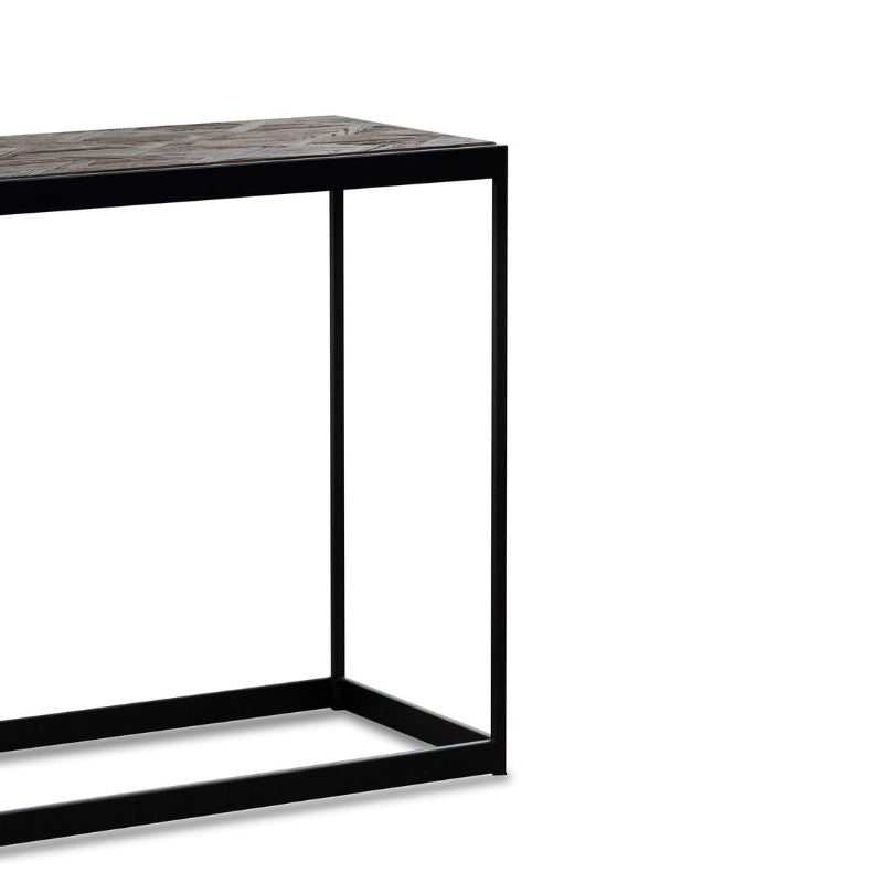 Hawthorn 140CM Console Table Dark Natural And Black Right Side View