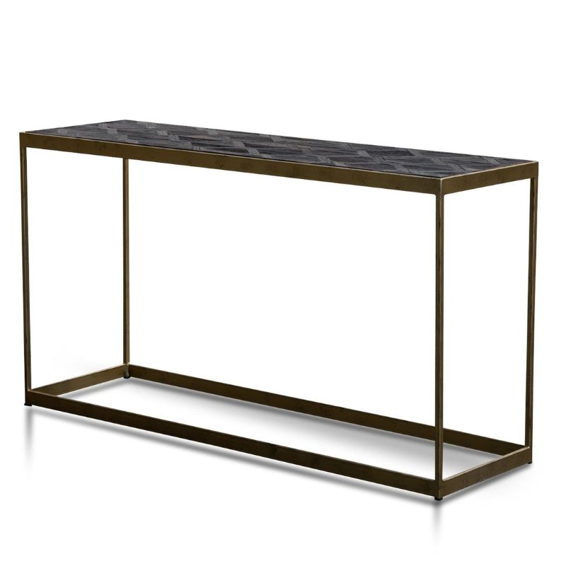 Hawthorn 140CM Console Table Dark Natural And Golden