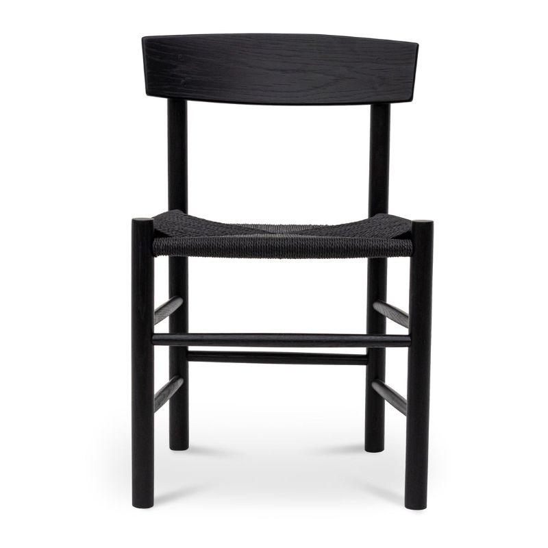 Hawthorne Rattan Dining Chair Full Black Front View