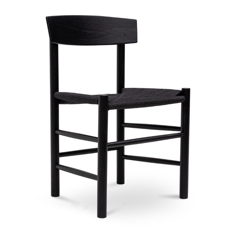 Hawthorne Rattan Dining Chair Full Black Right Angle View