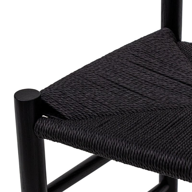 Hawthorne Rattan Dining Chair Full Black Seat