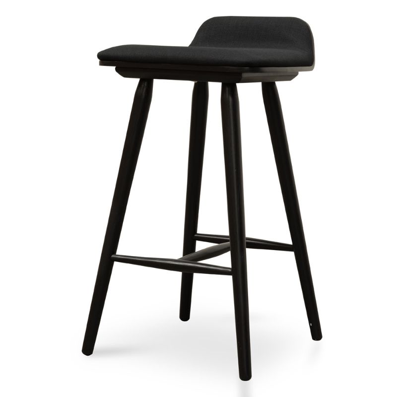 Hendrick 65CM Bar Stool Black Angle View Left