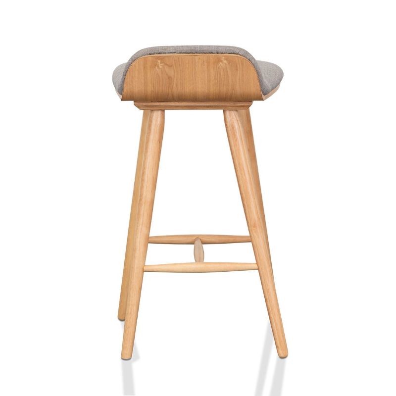 Hendrick 65CM Bar Stool Grey And Natural Back View