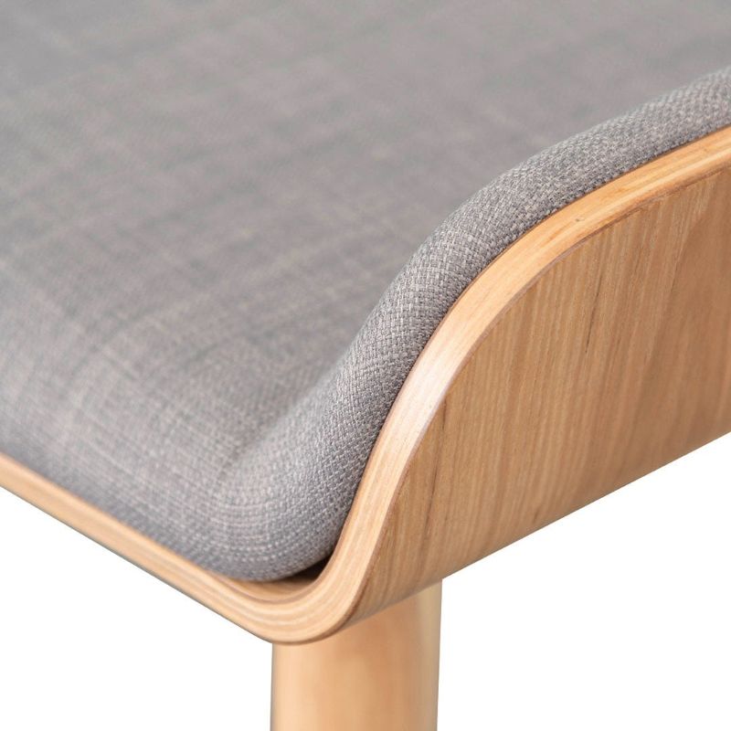 Hendrick 65CM Bar Stool Grey And Natural Seat Fabric