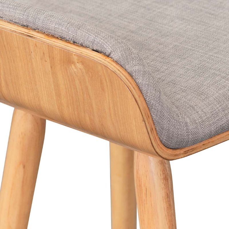 Hendrick 65CM Bar Stool Grey And Natural Seat Side Fabric
