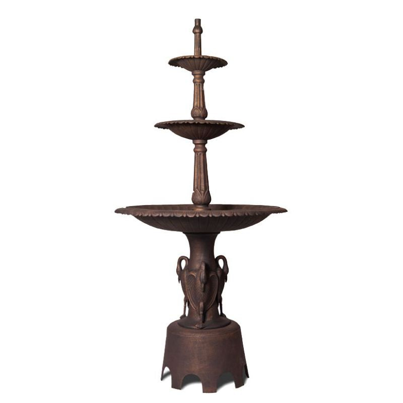 Heron Cast Iron Garden Fountain Bronze