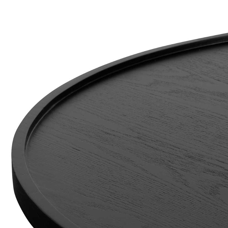 Holbrook 110CM Round Wooden Coffee Table Black Top