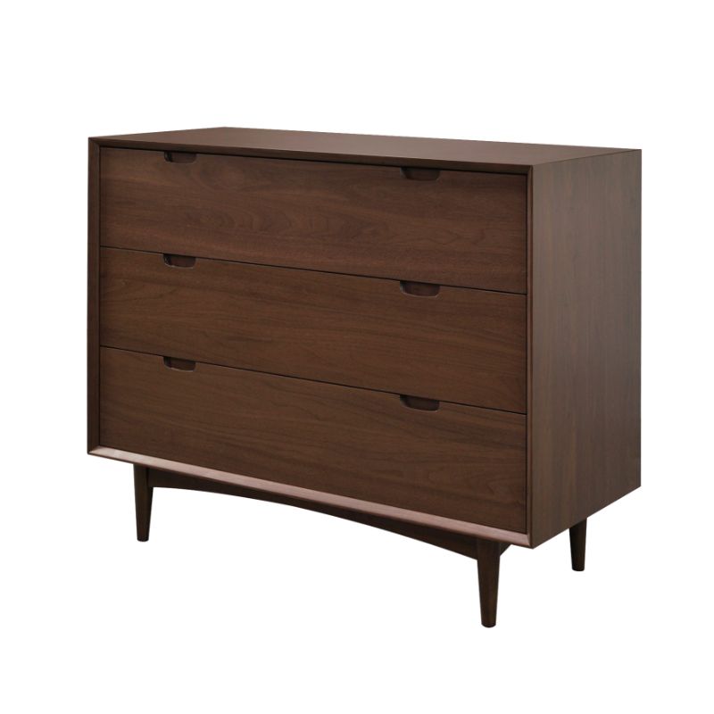 Hopefield 3 Drawer Chest Walnut Angle View