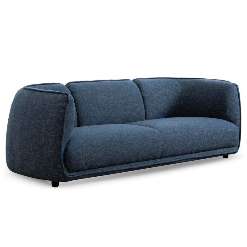 Horizons 3 Seater Fabric Sofa Dark Blue Left