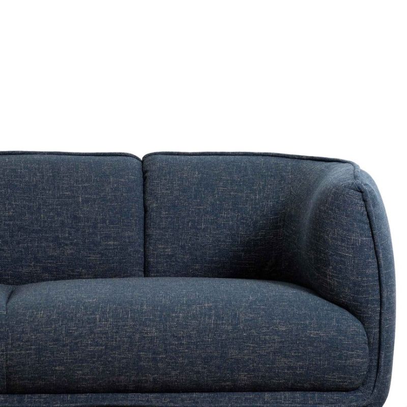 Horizons 3 Seater Fabric Sofa Dark Blue Right Side Close
