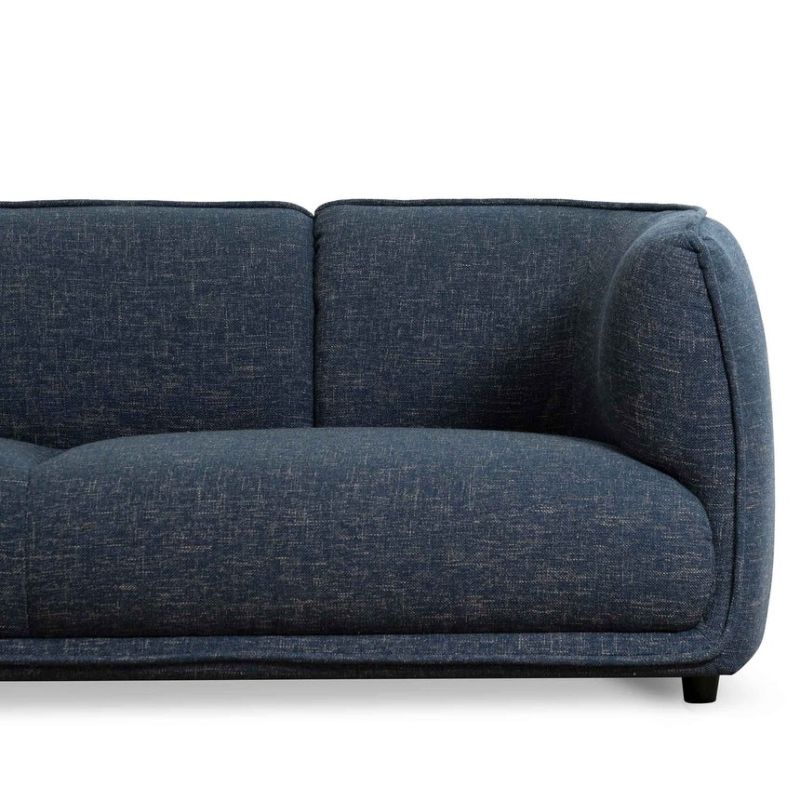 Horizons 3 Seater Fabric Sofa Dark Blue Right Side