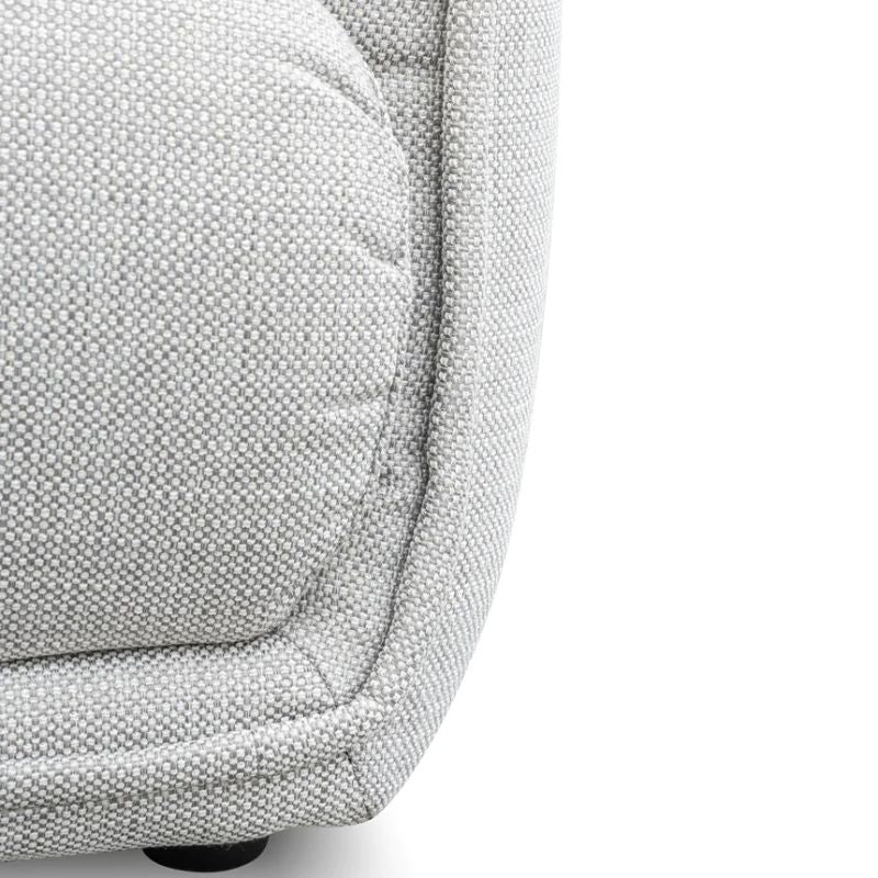Horizons 3 Seater Fabric Sofa Light Texture Grey Bottom Base