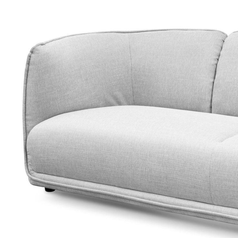 Horizons 3 Seater Fabric Sofa Light Texture Grey Left Side
