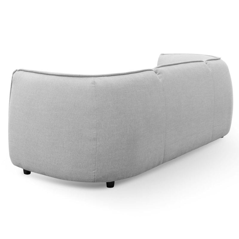 Horizons 3 Seater Fabric Sofa Light Texture Grey Right Back