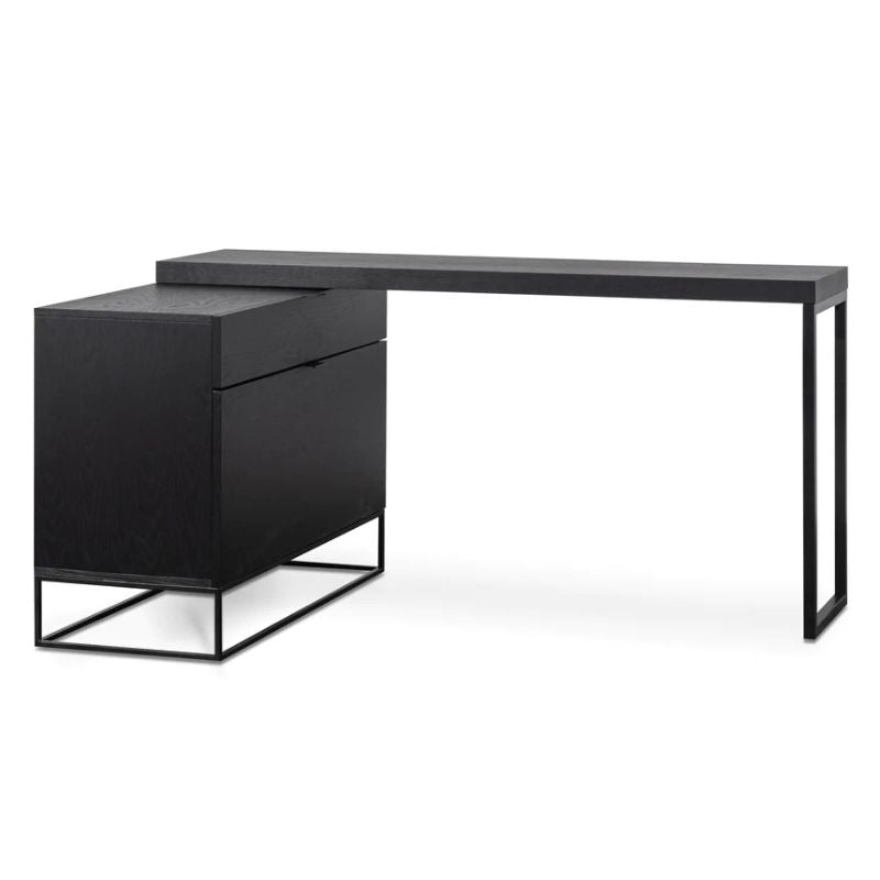 Huxley Extendable Home Office Desk Black Angle