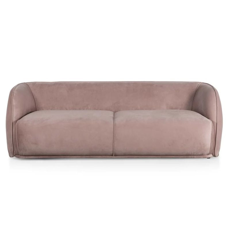 Inwood 3 Seater Fabric Sofa Blush Front