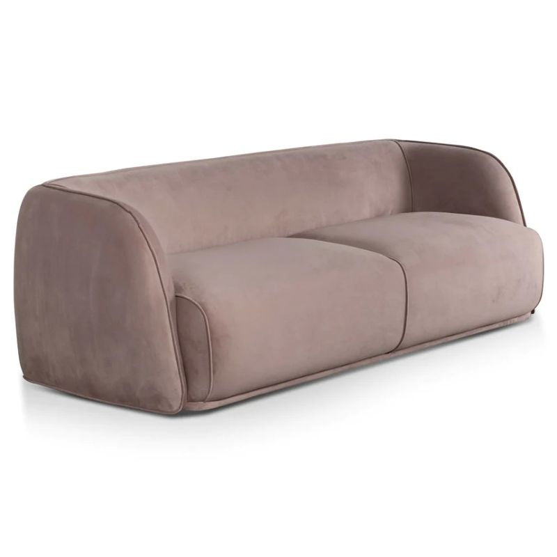 Inwood 3 Seater Fabric Sofa Blush Left Angle