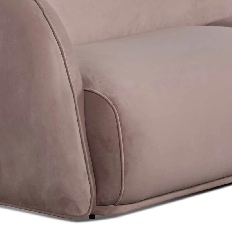 Inwood 3 Seater Fabric Sofa Blush Left Bottom