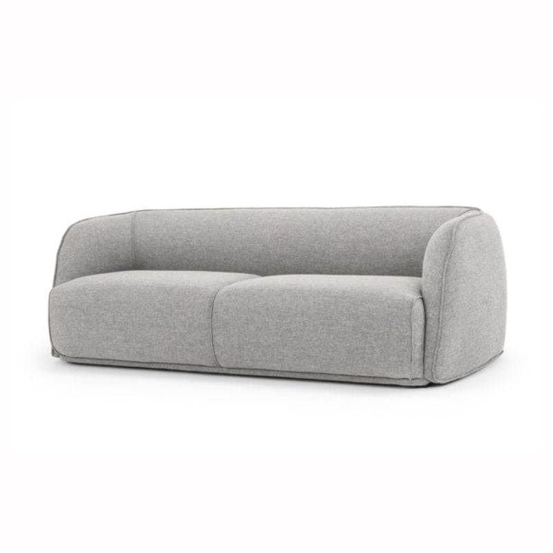 Inwood 3 Seater Fabric Sofa Graphite Grey Black Legs Angle View
