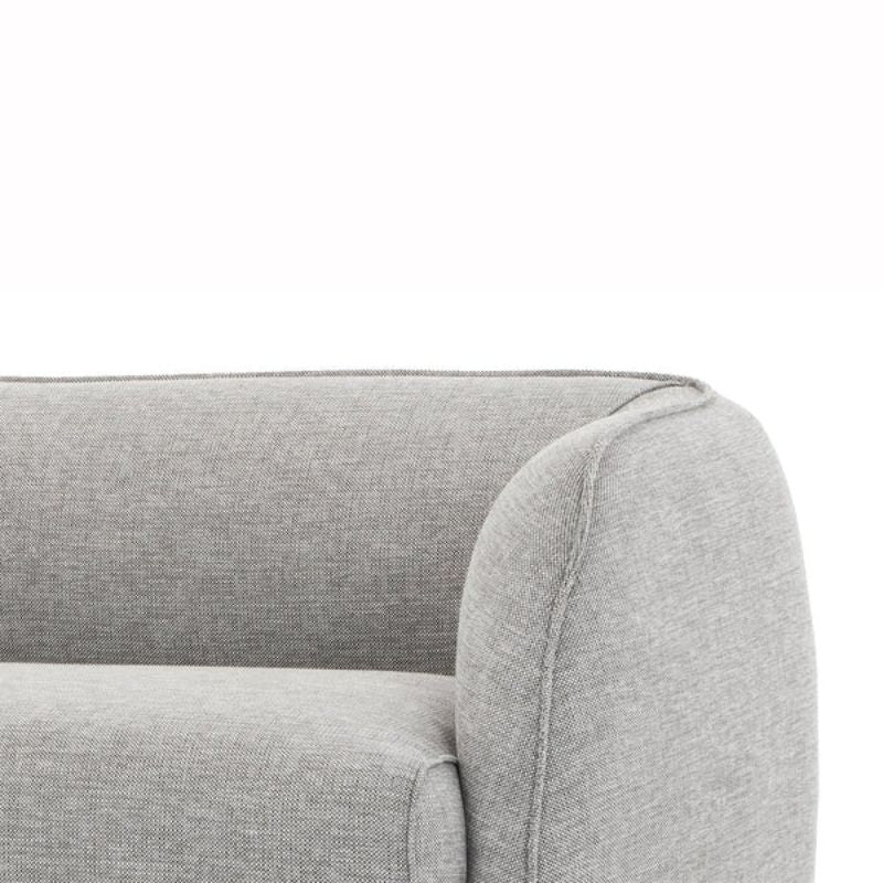 Inwood 3 Seater Fabric Sofa Graphite Grey Black Legs Right Handrest View