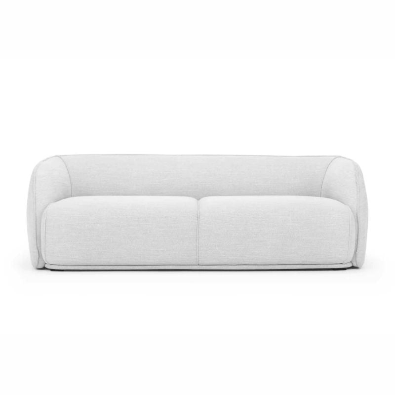 Inwood 3 Seater Fabric Sofa Light Texture Grey Front