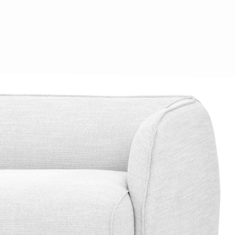Inwood 3 Seater Fabric Sofa Light Texture Grey Right Close