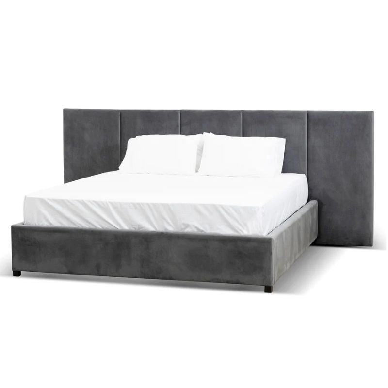 Ivyridge King Sized Bed Frame Spec Grey Charcoal Angle
