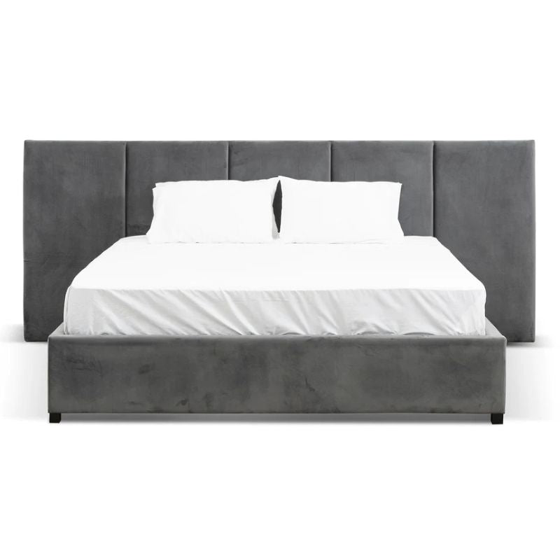 Ivyridge King Sized Bed Frame Spec Grey Charcoal Front